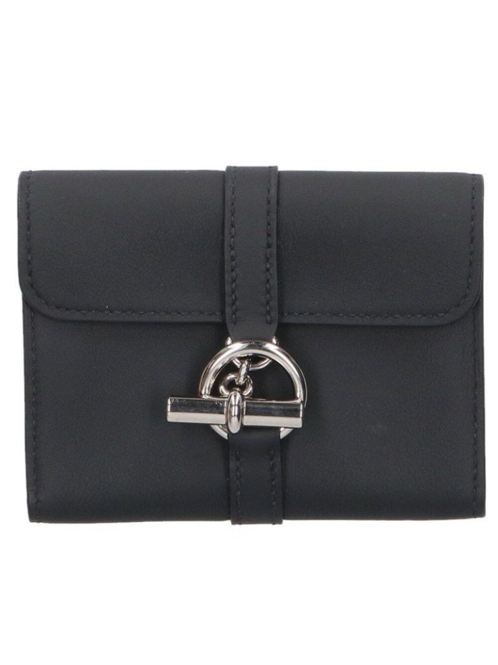 Hermes Glenan Compact Silver Swift Leather Wallet
